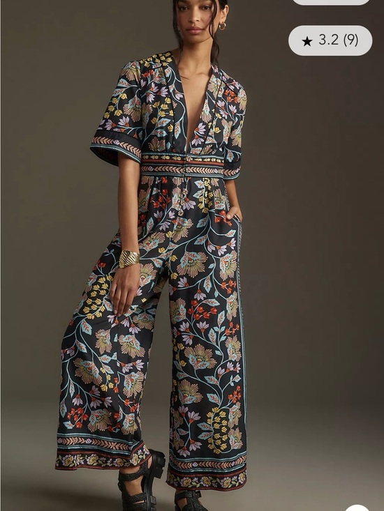 FARM Rio Pants - FARM Rio Black Floral Embroidered V-Neck Maxi Dress